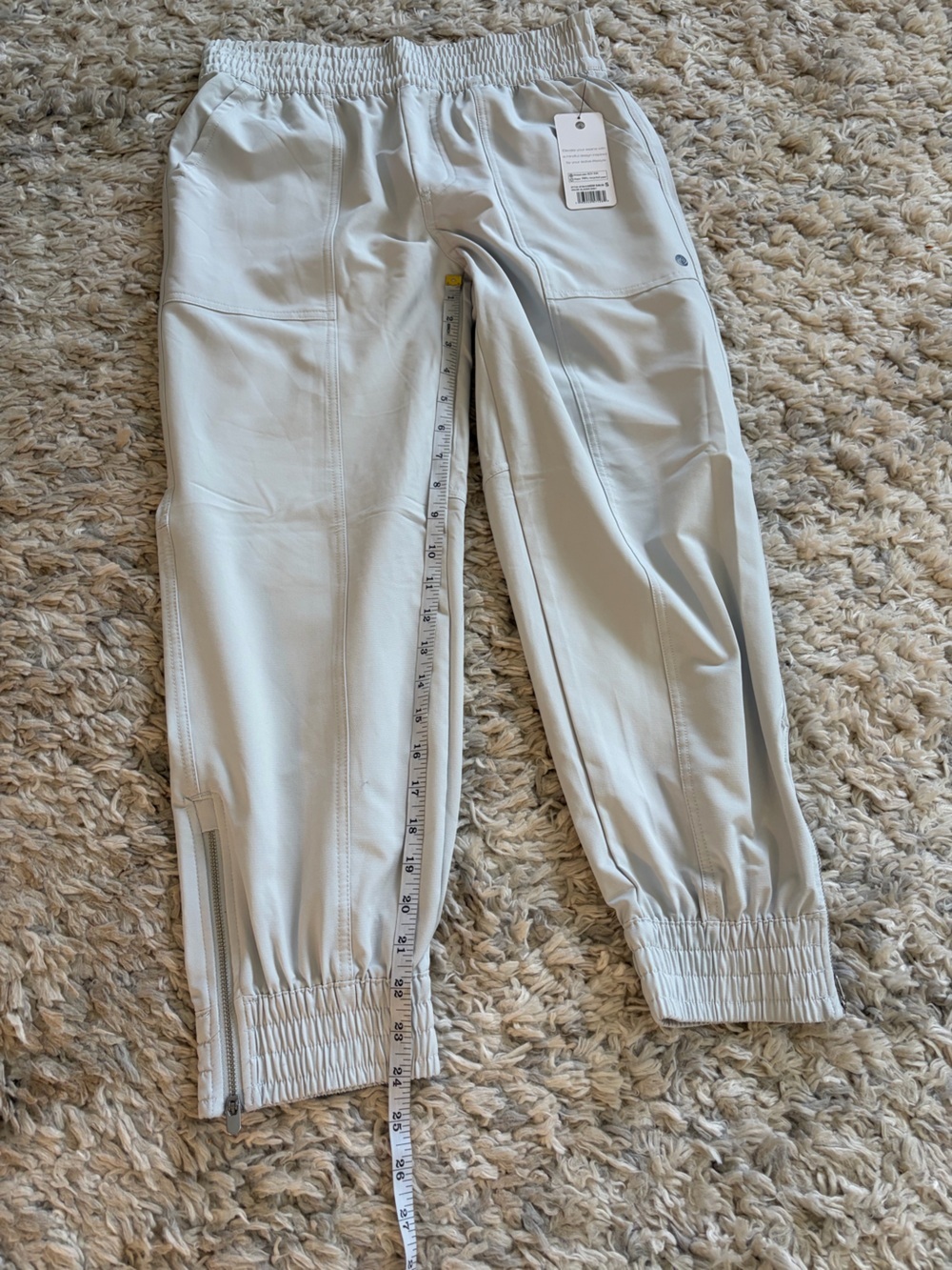Apana Light Gray Elastic Waist Jogger Pants NWT - Picture 3 of 7